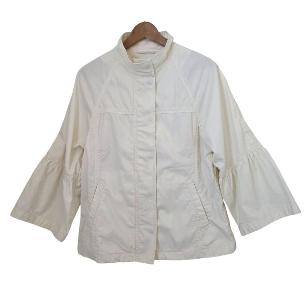 NWT Banana Republic Ivory Military Style Full Bell Sleeve Jacket Women's S